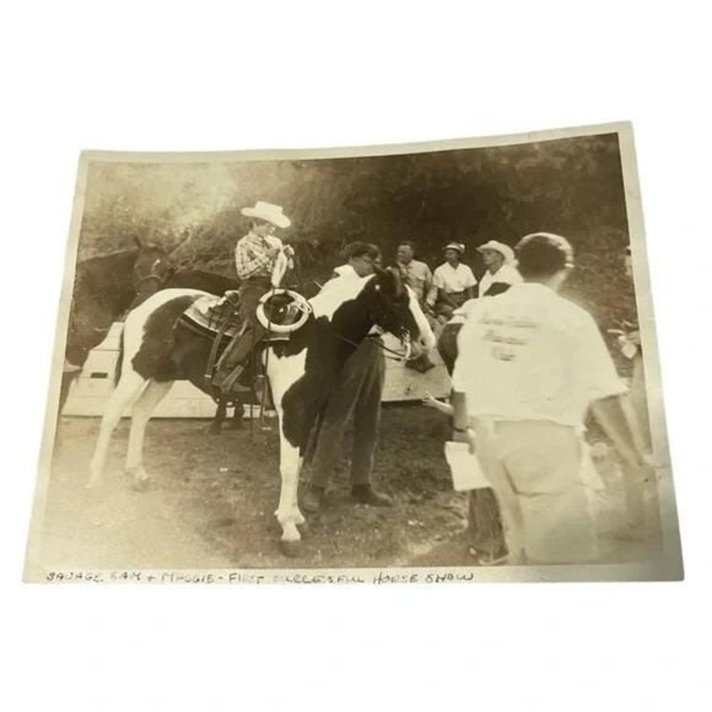Savage Sam & Maggie First Successful Horse Show 1960 Marine City CA Vtg Photo D